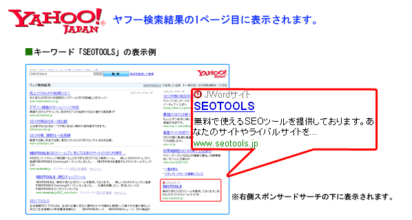 Jワードヤフー掲載例
